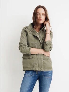 Madewell Passage Jacket Desert Olive Utility Military Jacket Size Medium